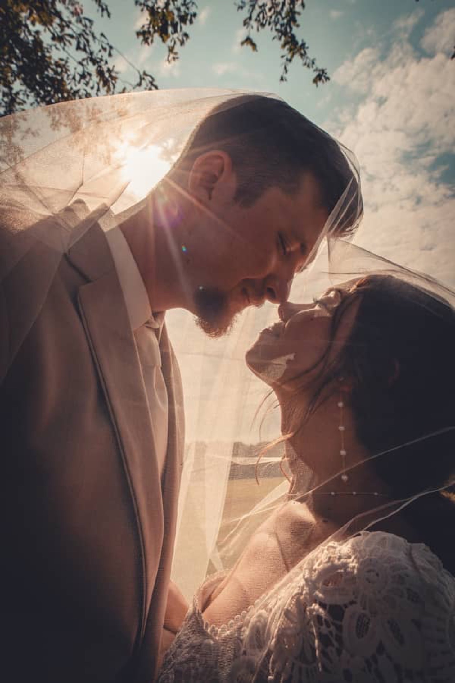 Couple sharing a kiss